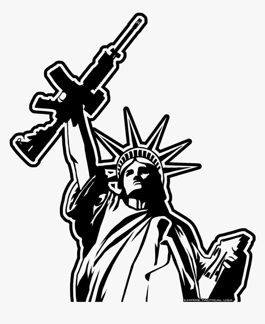 Transparent Small American Flag Png - Statue Of Liberty With Ar, Png Download