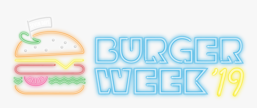 Seven Days Burger Week 2019 - Burger Neon Png Transparent, Png Download