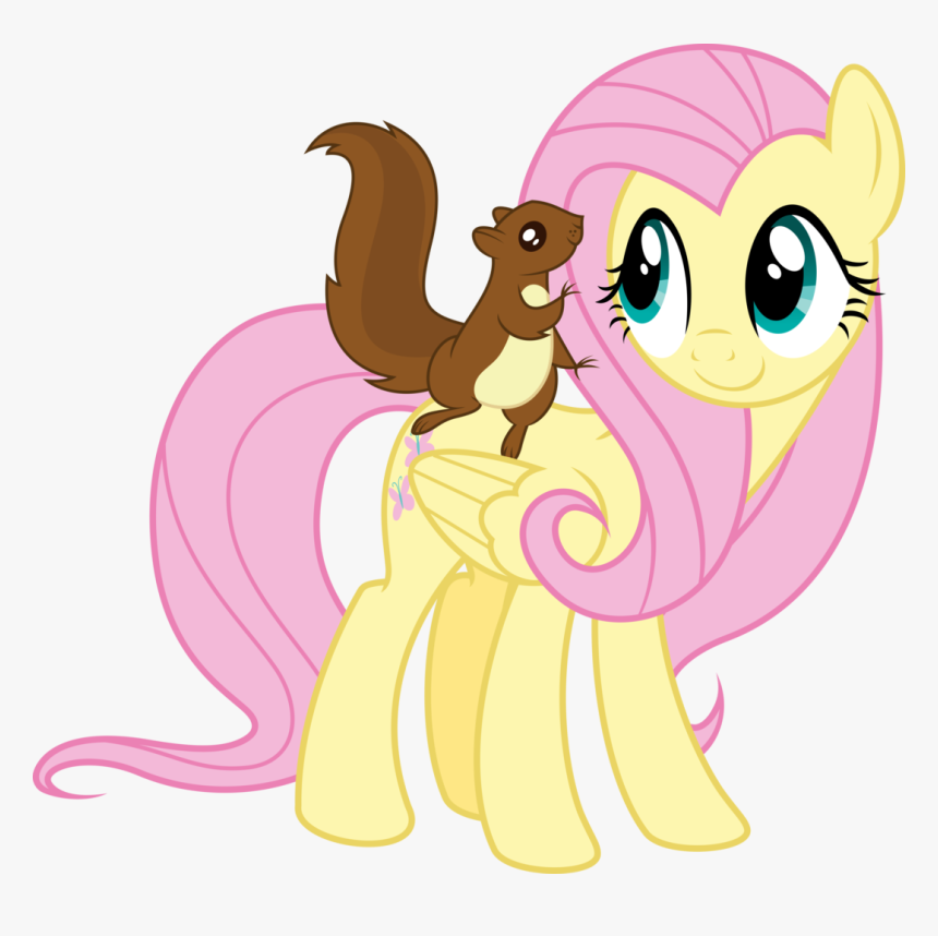 My Little Pony Clipart Squirrel - Squirrel Is On Fluttershy, HD Png Download