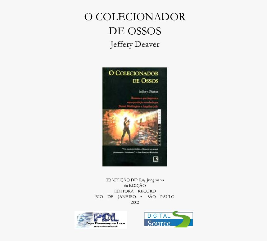 Colecionador De Ossos, HD Png Download