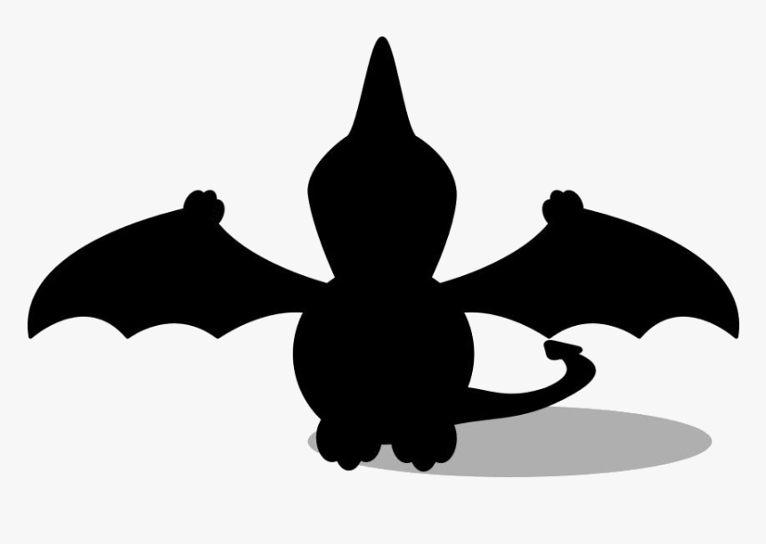 Fossils Png Silhouette Transparent Background - Cartoon Pterodactyl, Png Download