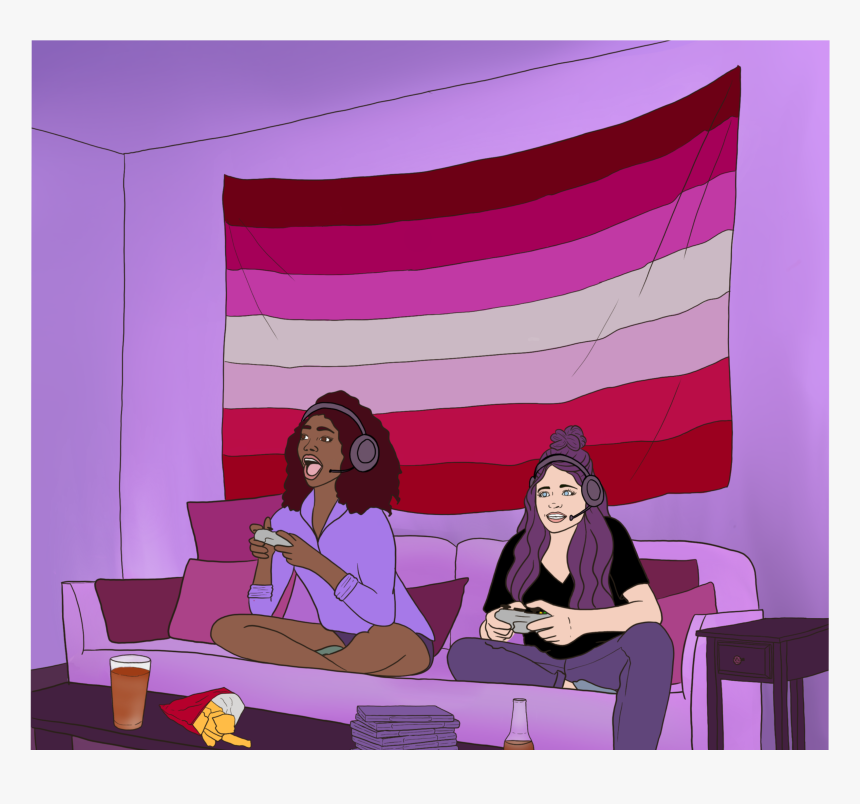 Alli Lesbiangamers - Sitting, HD Png Download