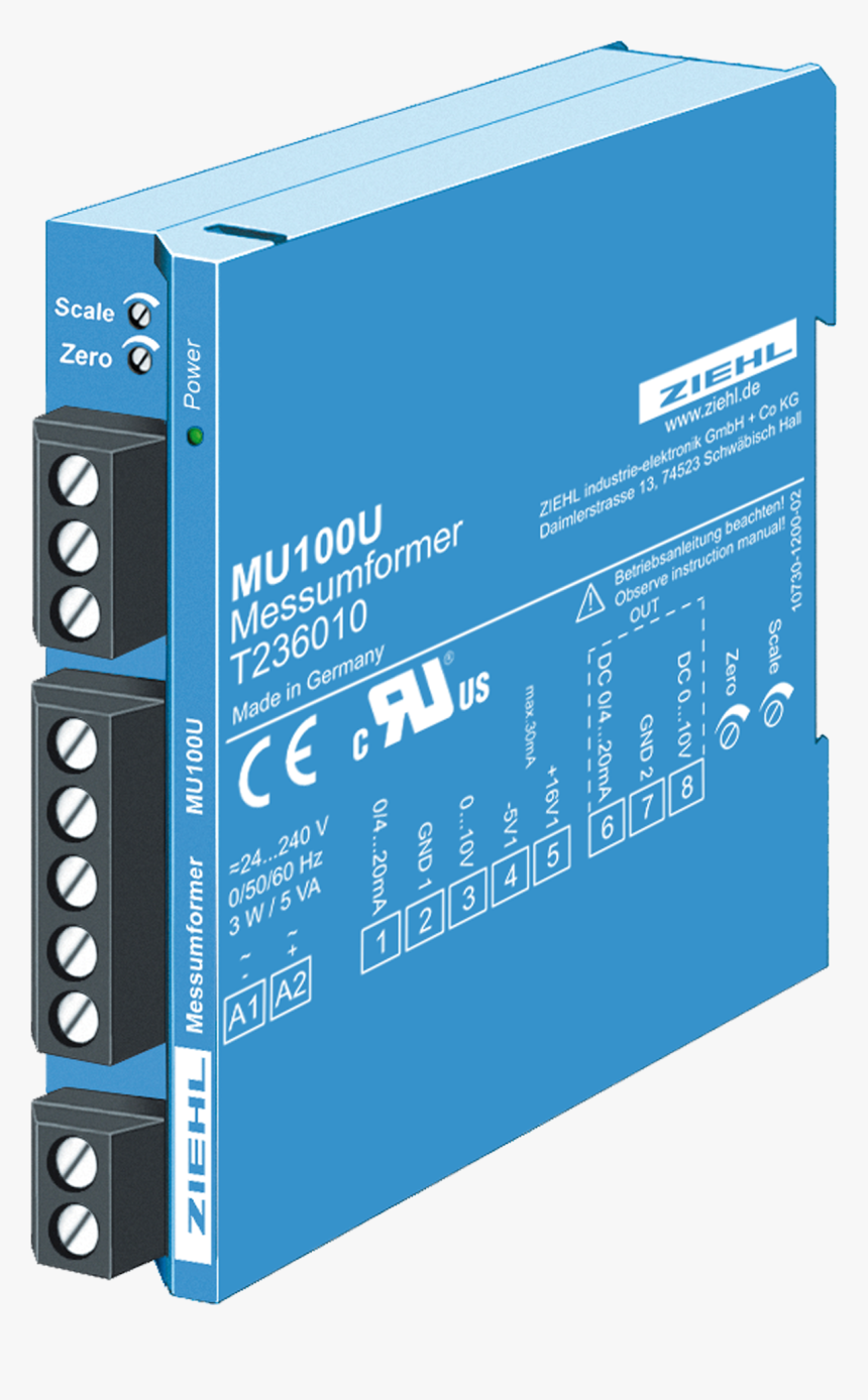 Mu100u Produktfoto Ziehl - Drehstromwächter, HD Png Download
