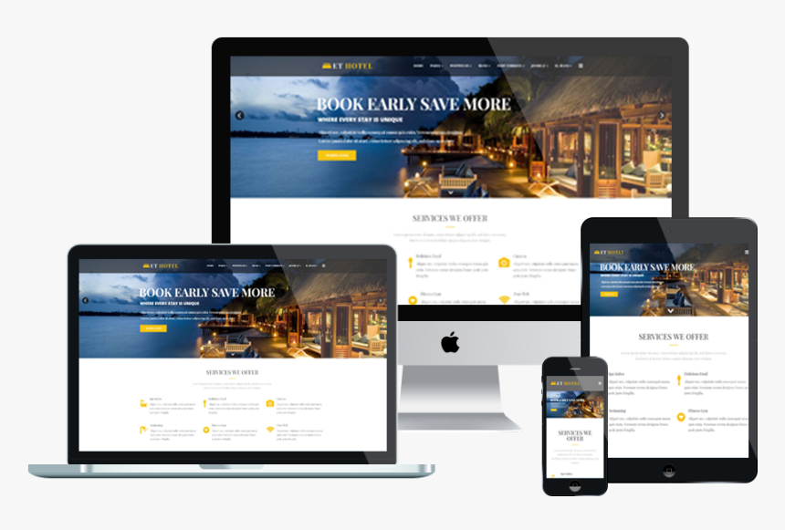 Et Hotel Free Responsive Joomla Template - Free Joomla Templates Quickstart, HD Png Download