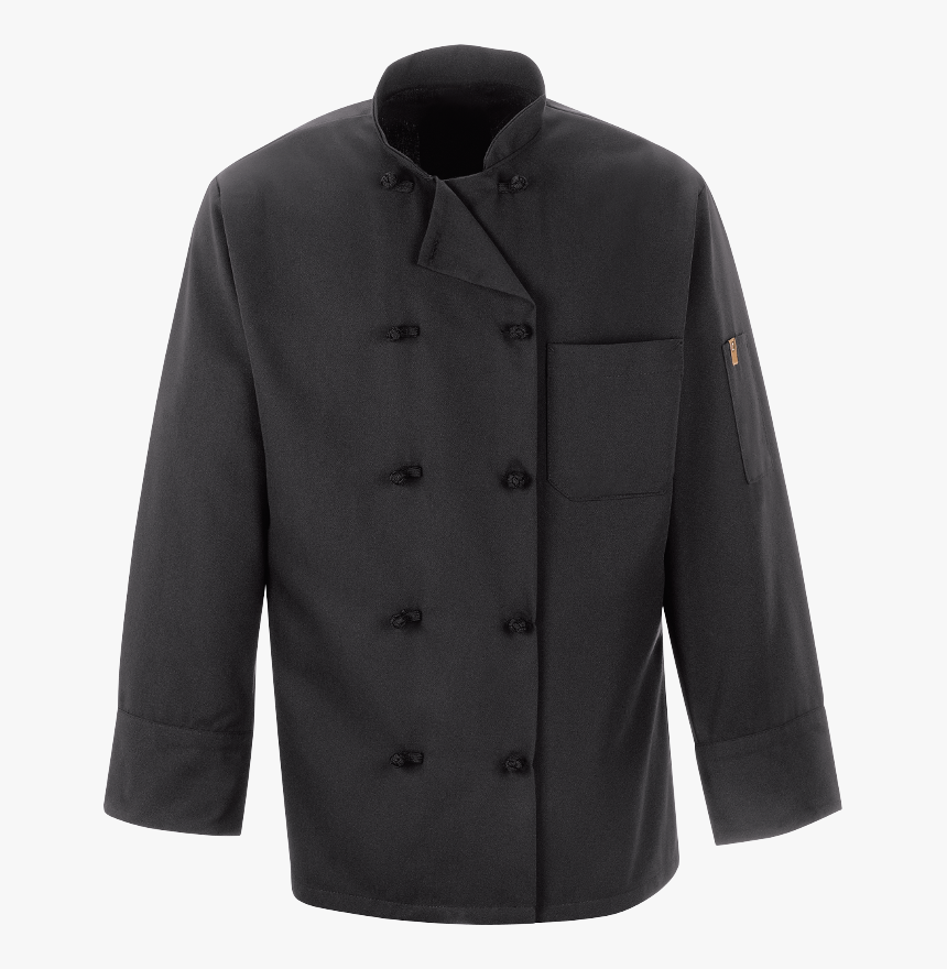 Chef Designs Black Chef Coat 10 Knot Buttons - Chef Jacket Black, HD