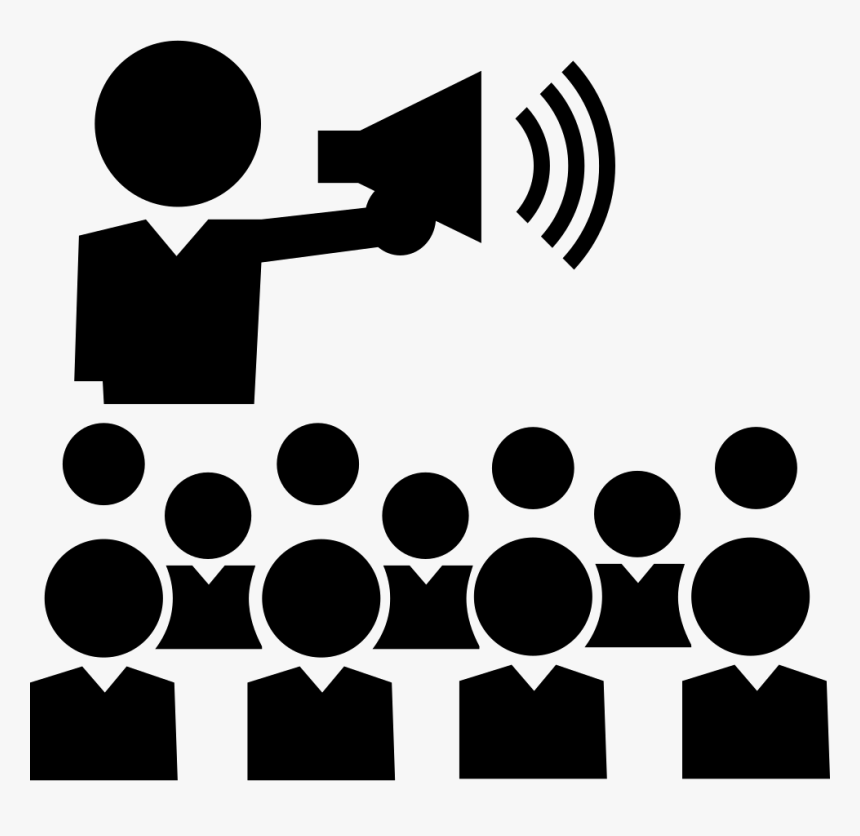 Professor With Speaker Talking To The Students - Word Advocate, HD Png Download