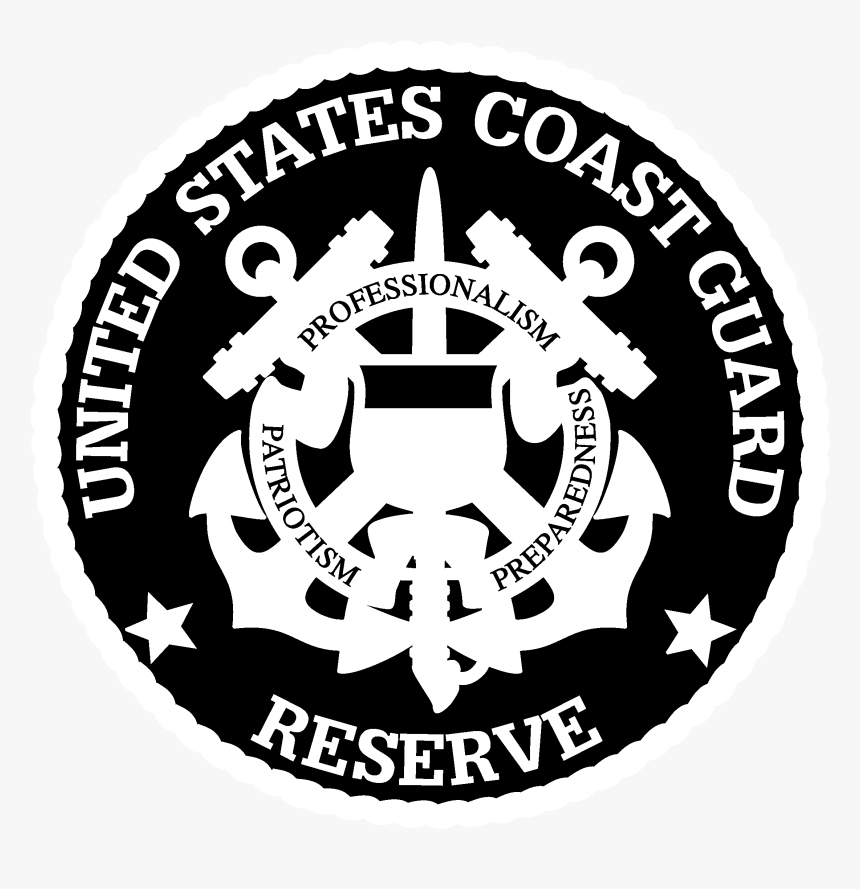 United States Coast Guard Reserve Logo Black And White - Emblem, HD Png Download