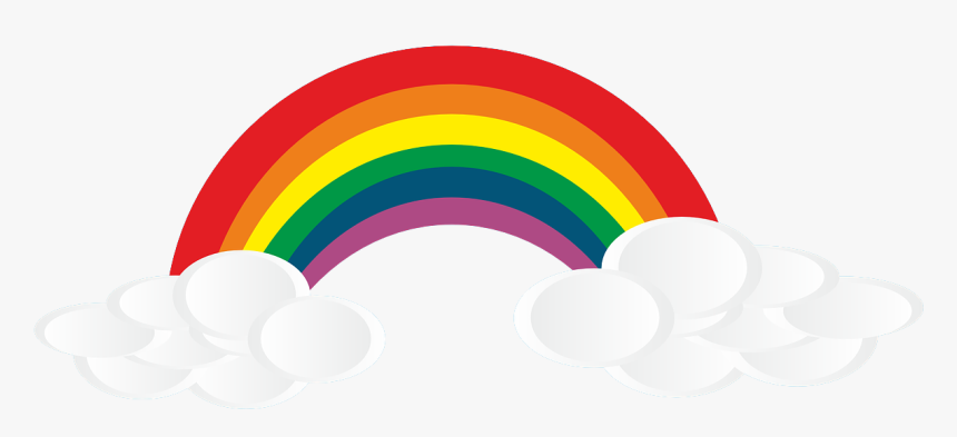 Png Rainbow With Clouds Transparent Rainbow With Clouds - Bahaghari Clipart, Png Download