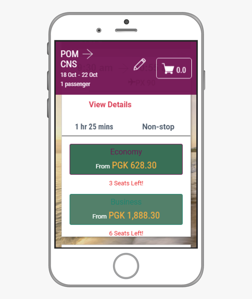 Seat Selection - Air Niugini Online Bookings, HD Png Download