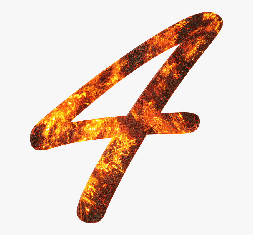 Number, 4, Fire, Font, Training, Four, Learn, Gloss - Illustration, HD Png Download