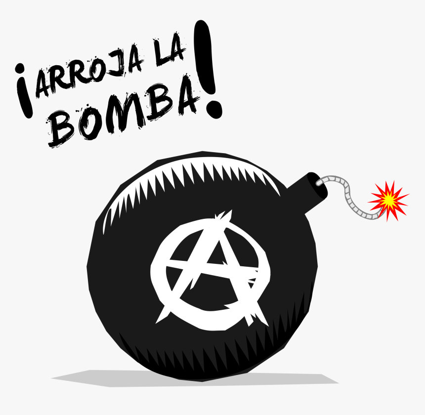 Transparent Bomb Clipart Black And White - Anarchy Symbol On A Bomb, HD Png Download