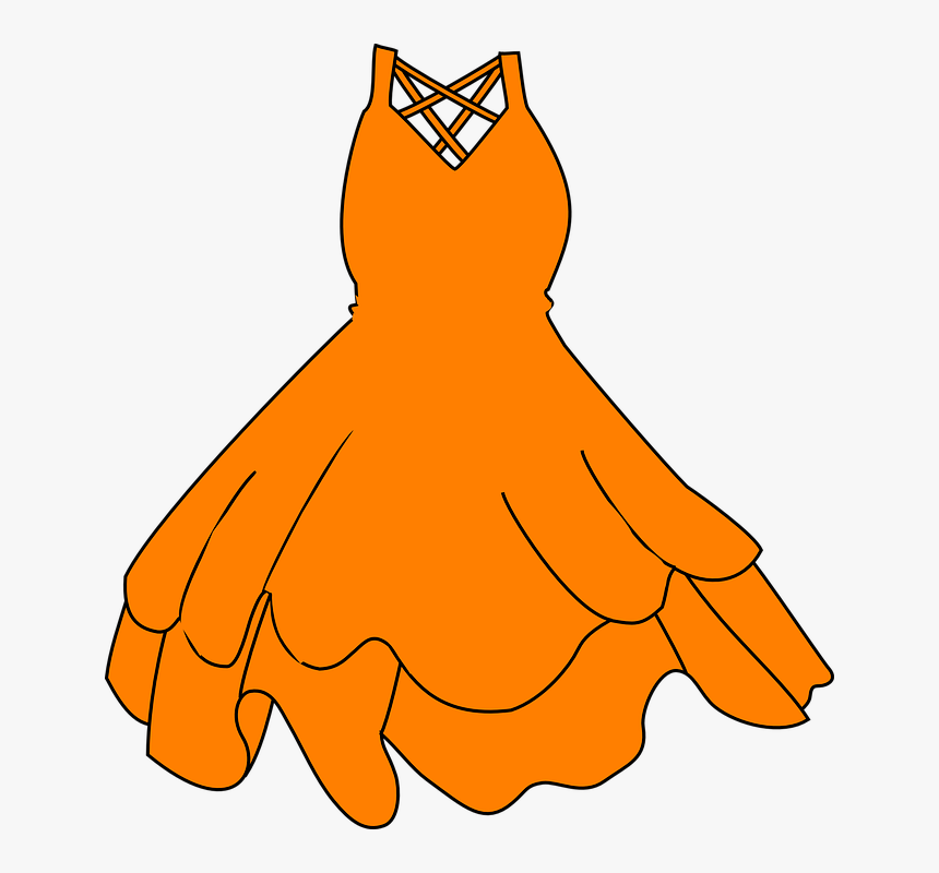 Dress, Orange, Clothing, Women, Hangers, Sleeveless - Blue Dress Clip Art, HD Png Download