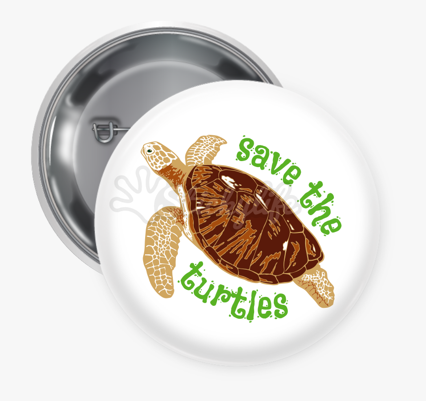 Save The Turtles Pin Backed Button - Save The Turtles Pin, HD Png Download