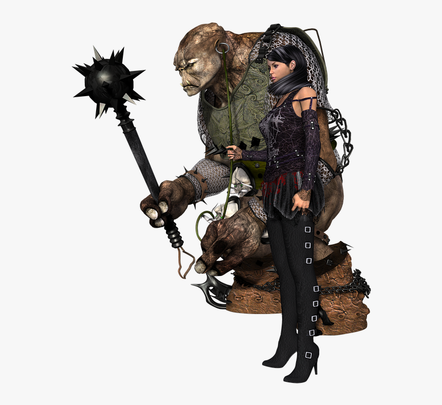 Girl, Fantasy, Troll, Legend, Weapon, Dressage, 3d, - Troll, HD Png Download