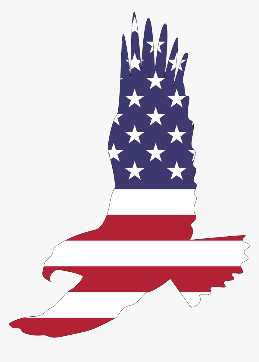 America, Animal, Bald Eagle, Bird, Flag, Flying, Symbol - American Flag Eagle Free Clip Art, HD Png Download