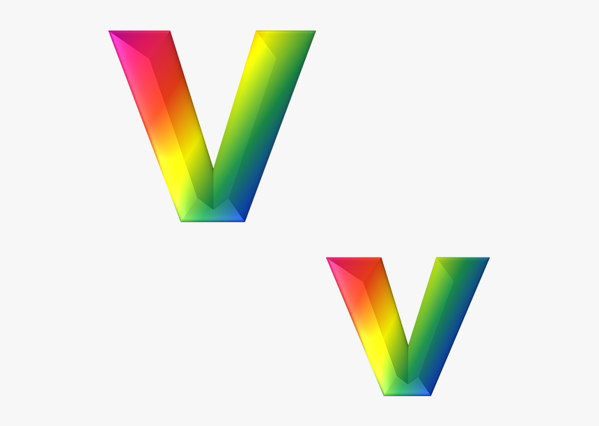 Letter, V, 3d, Abc, Alphabet, Rainbow, Gradient, Bright - 3d Letter V Png, Transparent Png