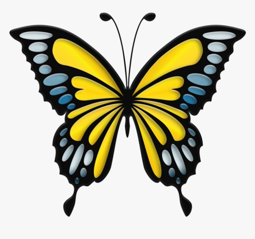 Yellow Butterfly Png - Blue Butterfly Clip Art, Transparent Png