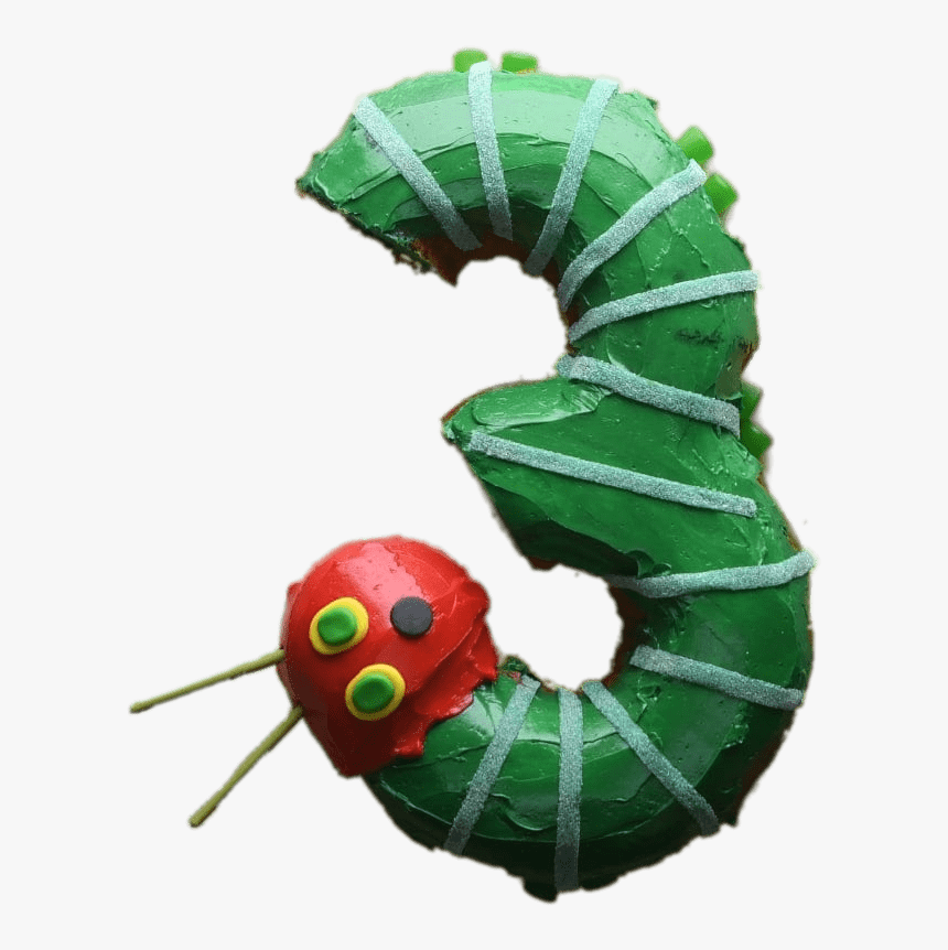 The Very Hungry Caterpillar Number 3 Cake Clip Arts - Hungry Caterpillar Cake 3, HD Png Download
