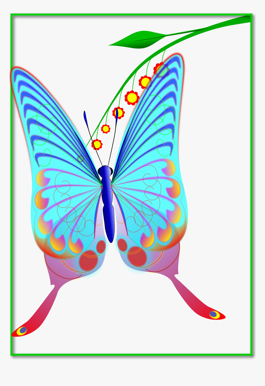 Butterfly Clipart Brush-footed Butterflies Butterfly - Mariposa Con Muchos Colores, HD Png Download