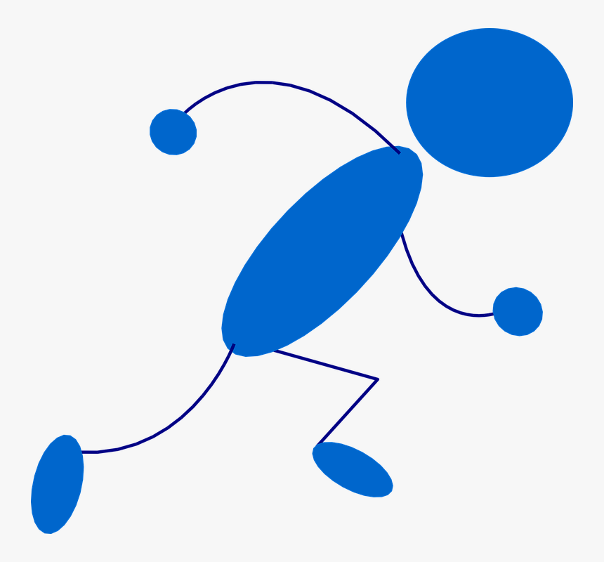 Transparent Stick Figure Png - Easy Guy Running Drawing, Png Download