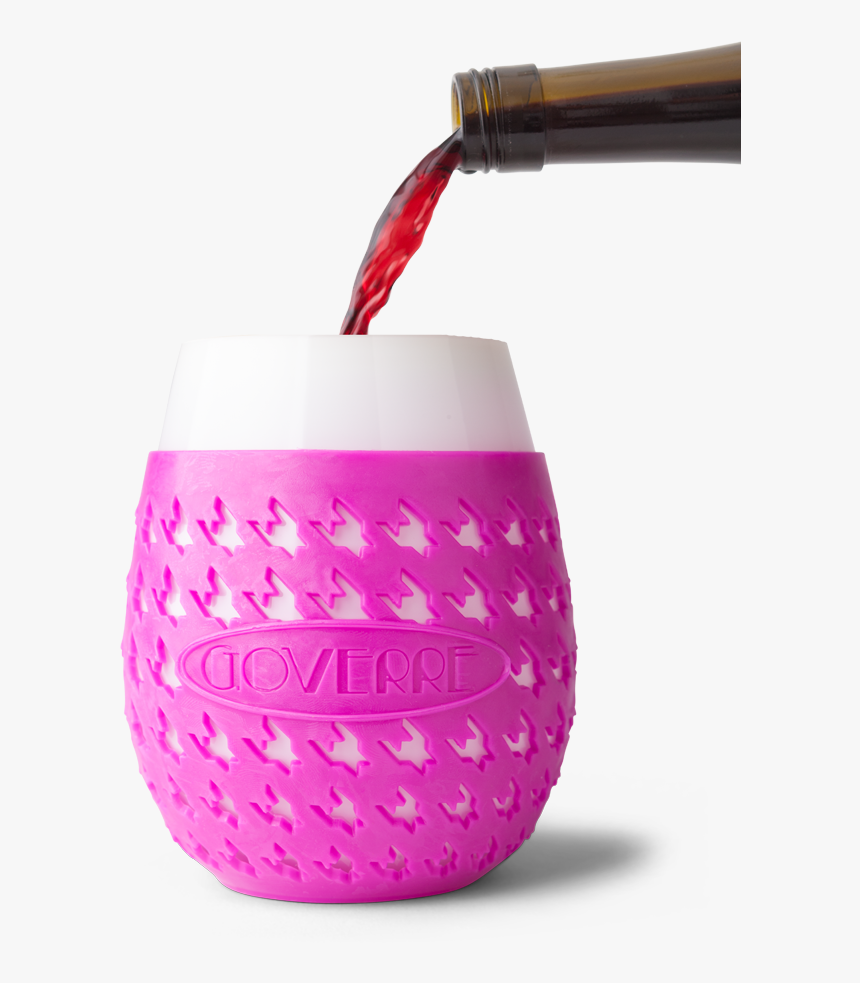 This Fuchsia Goverre Is A Glass, Portable, Stemless - Wine Glass, HD Png Download