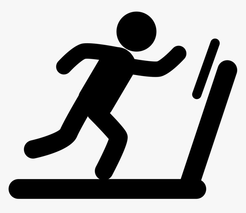 Png File Svg - Stick Figure Running On Treadmill, Transparent Png