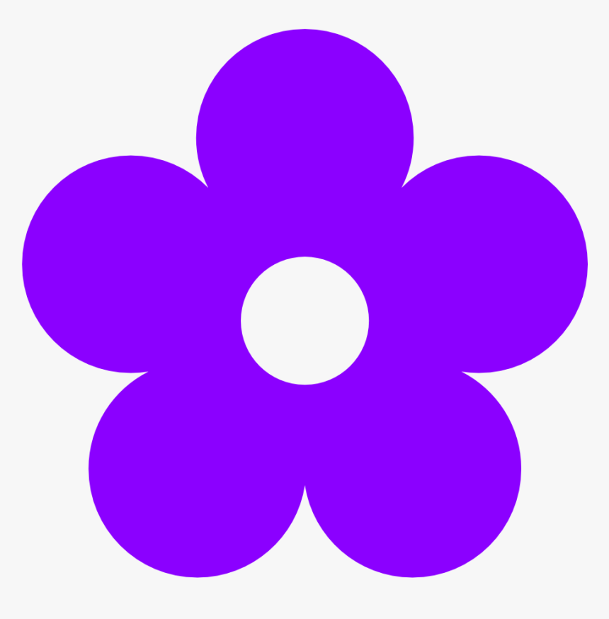 Violet Flower Clip Art - Colored Flower Clip Art, HD Png Download
