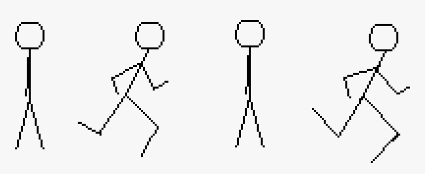 Transparent Stick Figure Swimming Clipart - Man Running Pixel Art, HD Png Download