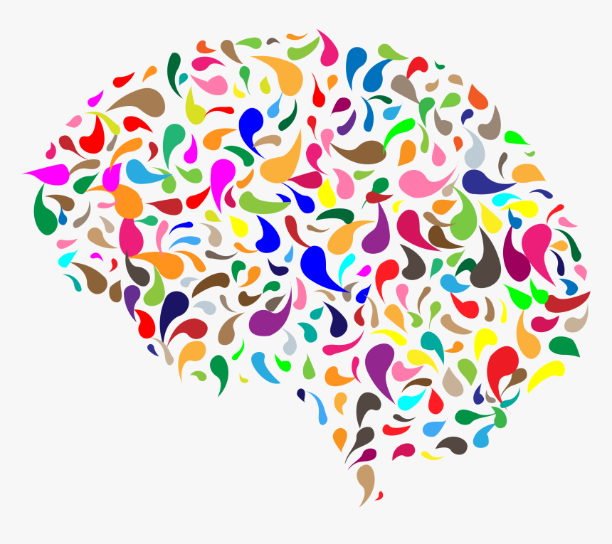 Abstract Drops Brain Prismatic Clip Arts - Brain With Neurons Clipart, HD Png Download