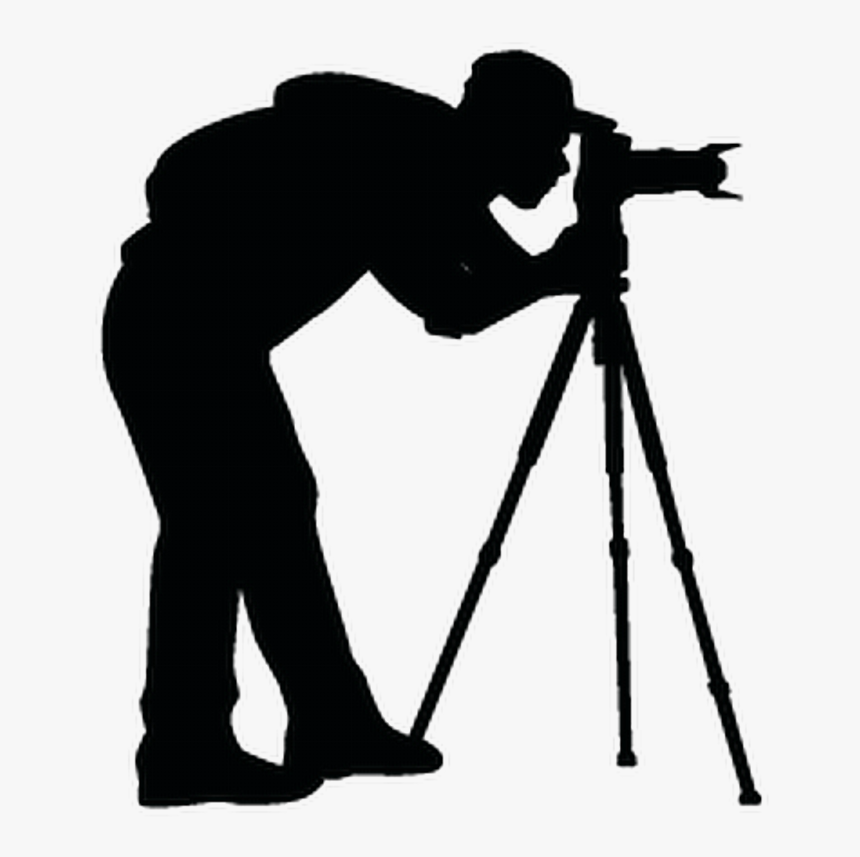 Ftestickers Silhouette People Man Photographer Photo - Camera With Tripod Png, Transparent Png