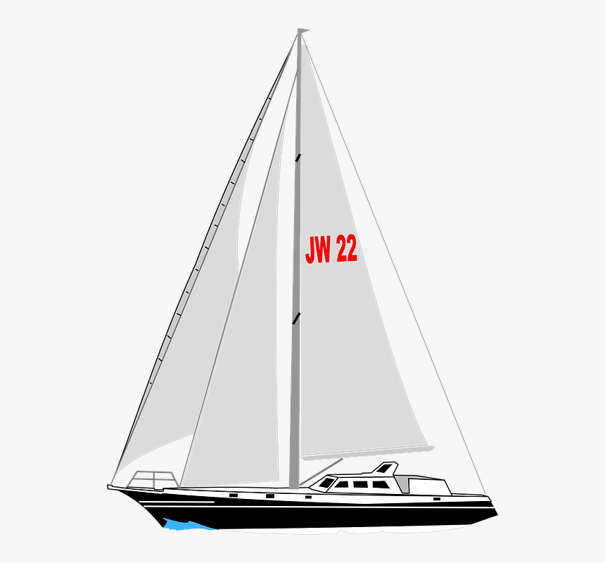 Sailboat, Boat, Yacht, Sail, Water, Sea, Sailing - Sail Yacht Clipart, HD Png Download