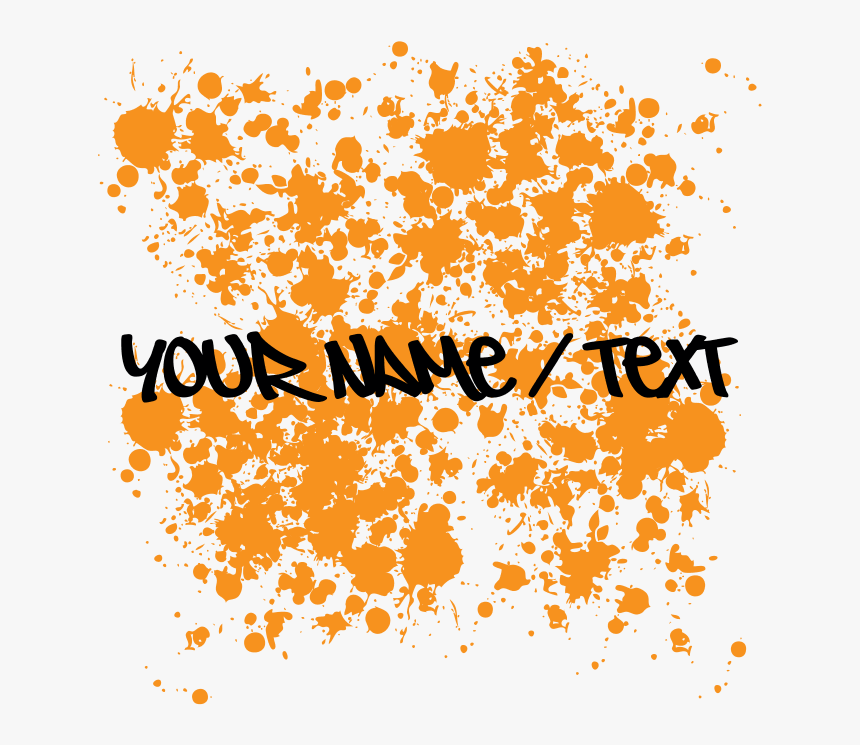 Orange Paint Splatter Shower Curtain - Calligraphy, HD Png Download