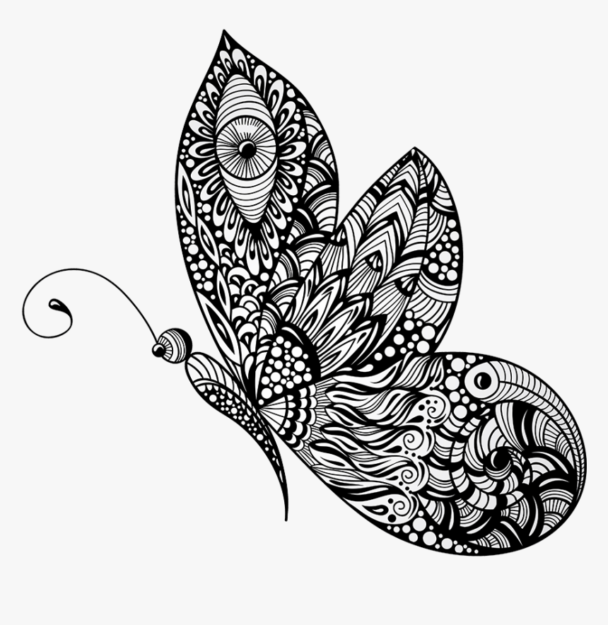 Mariposa-butterfly - Black Butter Fly Tatto, HD Png Download