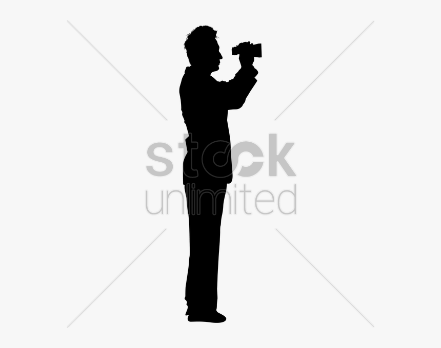 Silhouette Of A Man With Binoculars Vector Image - Chrysler Building Vector Line, HD Png Download