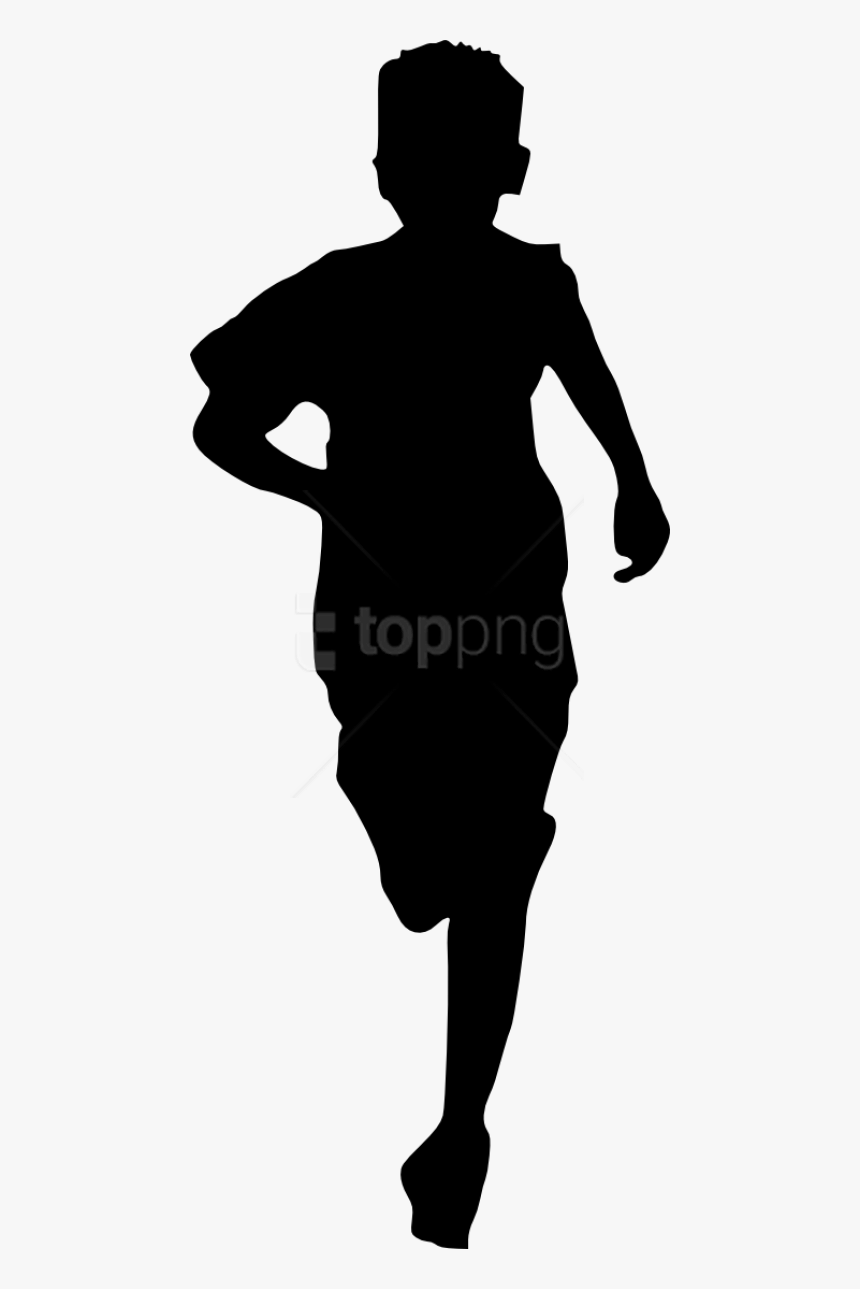 Silhouette Child Running, HD Png Download