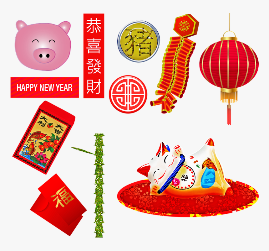 Chinese New Year, Year Of The Pig, Firecrackers - Chinese New Year, HD Png Download