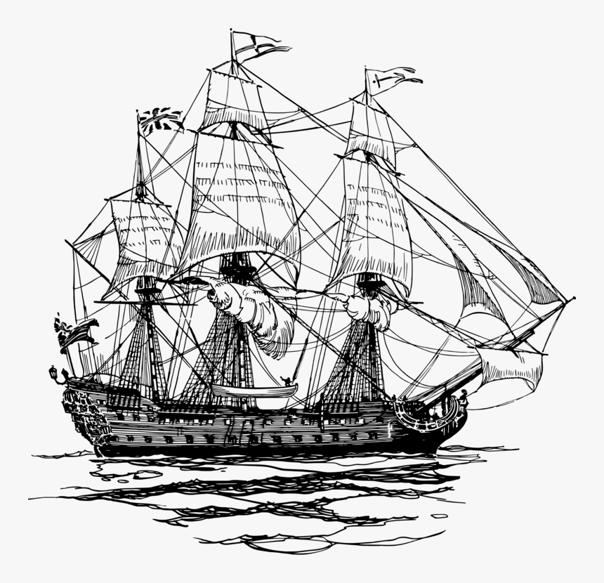East Clipper - Black And White Pirate Ship, HD Png Download