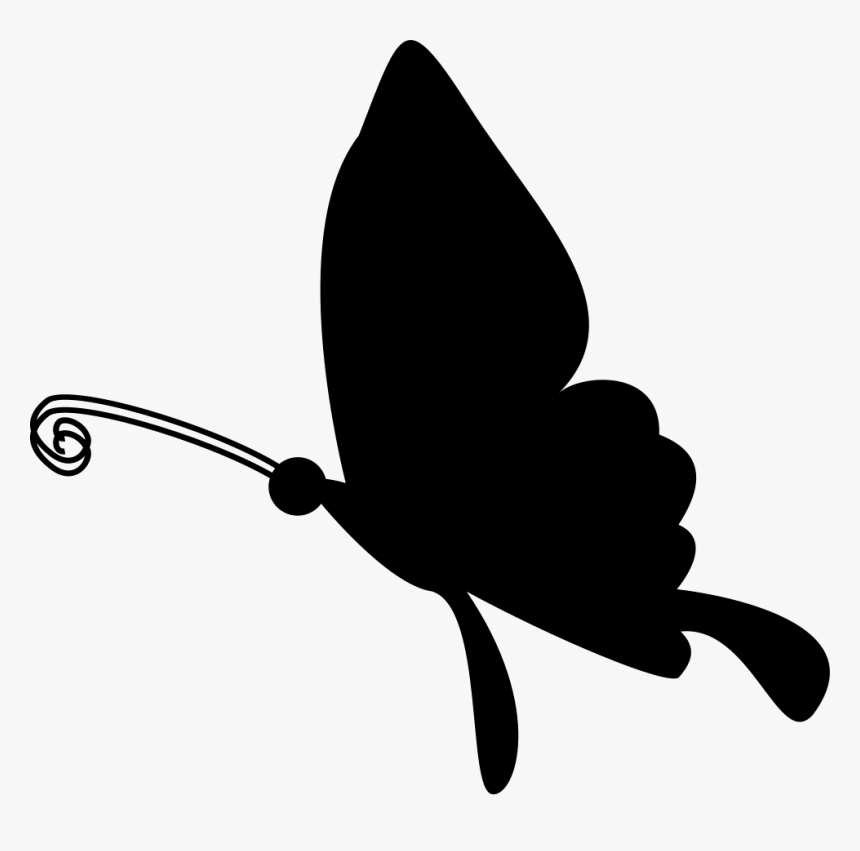 Butterfly Flying Silhouette - Borboleta Preto, HD Png Download