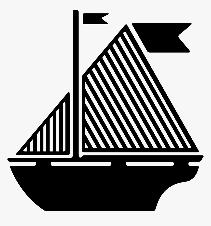 Sail Boat Silhouette Clip Arts - Blue Boat, HD Png Download