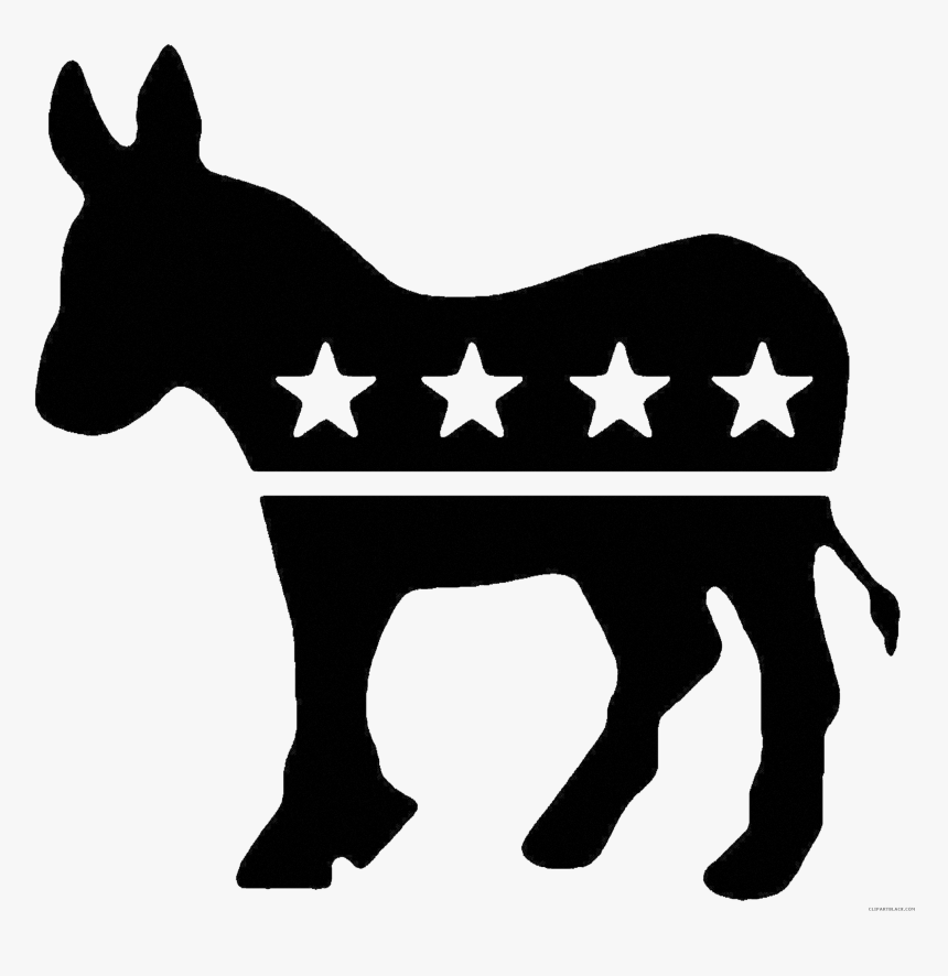 Donkey United States Democratic Party Political Party - Democrat Black And White, HD Png Download