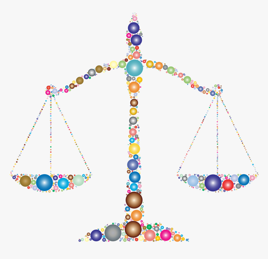 Prismatic Justice Scales Circles 2 Clip Arts - Scales Of Justice Art Cc 0, HD Png Download