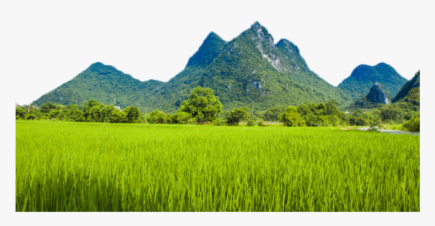 Transparent Mountains Clipart Png - Mountains And Paddy Fields, Png Download
