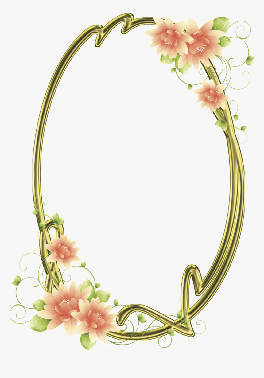 Transparent Oval Frame Png - Oval Flower Frame Png, Png Download