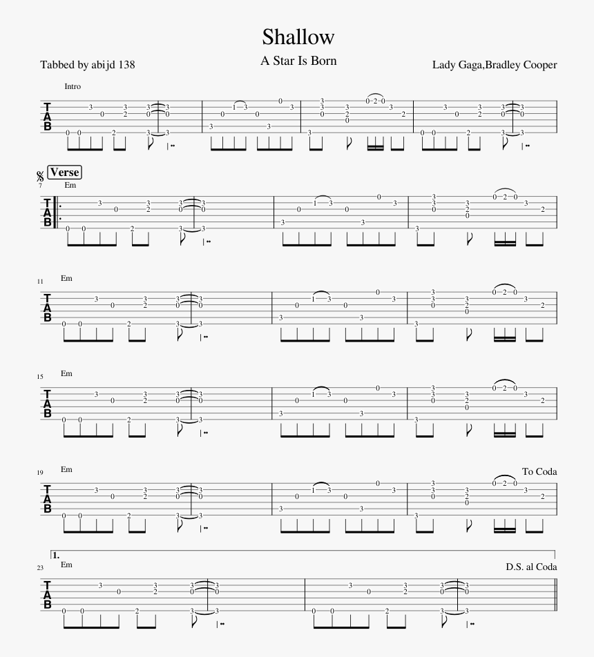 Lady Gaga, Bradley Cooper - Sheet Music, HD Png Download