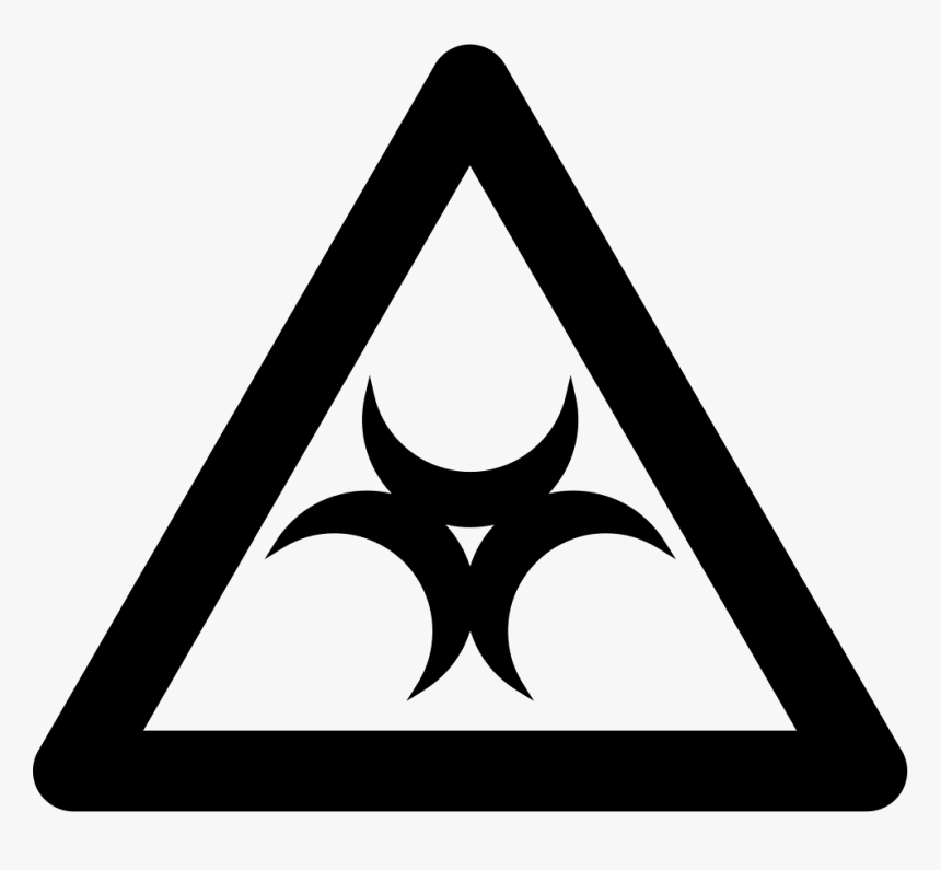 Biohazard Sign Inside A Triangle Outline - Narrow Road Sign Png, Transparent Png