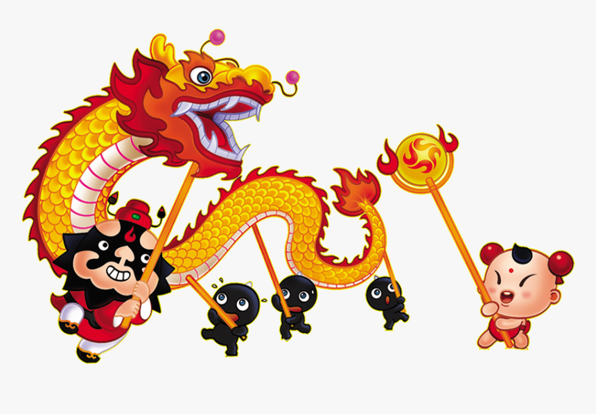 Chinese Dance Dragon Lion China Year Clipart - China New Year Clipart, HD Png Download