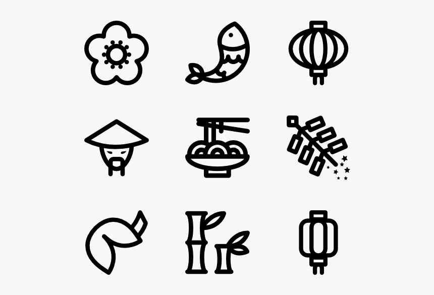 New Year Chinese Outline - Chinese New Year Outline, HD Png Download