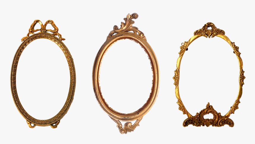 Frame, Oval, Carved, Gold, Design, Filigreed - กรอบ วงรี สี ทอง, HD Png Download
