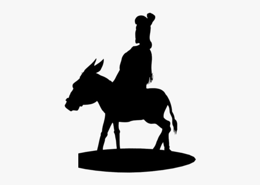 Woman Riding Donkey Png Black And White - Stallion, Transparent Png