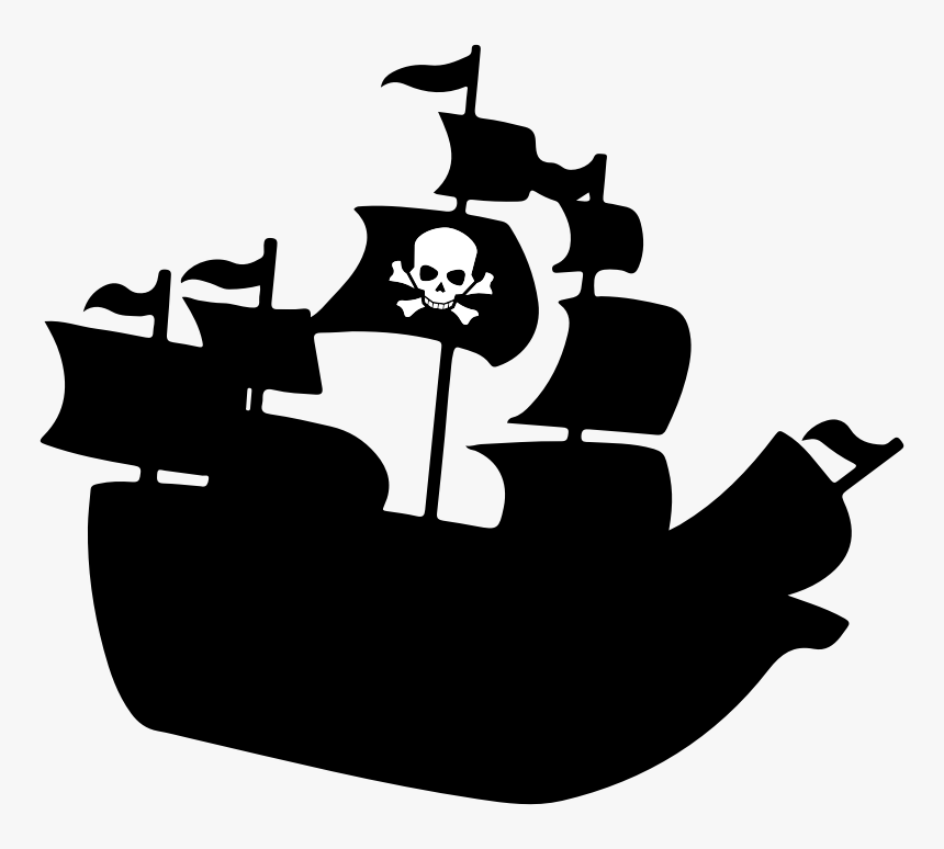 Pirate Silhouette Clipart - Pirate Ship Silhouette Png, Transparent Png